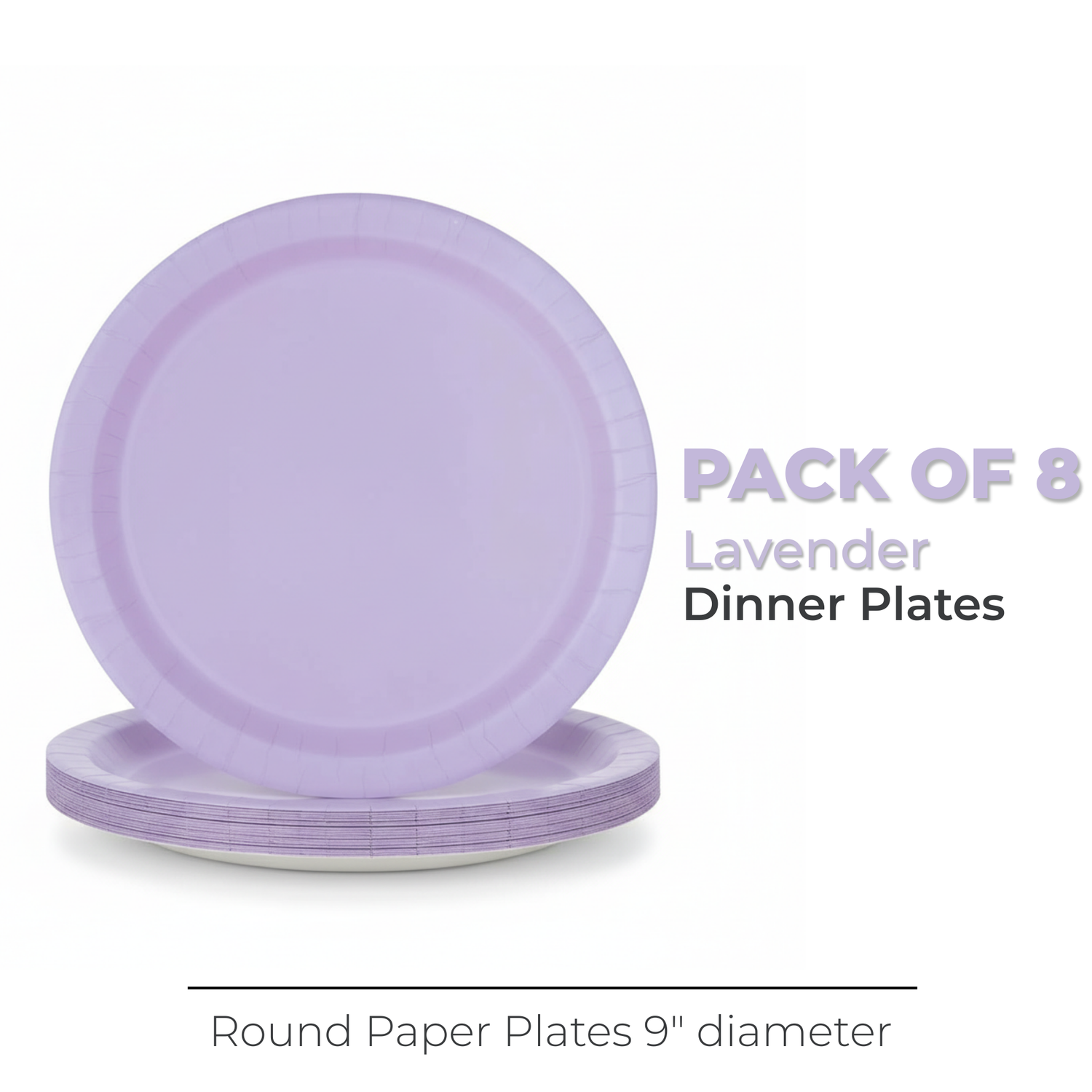 Lavender Solid Round 9" Dinner Plates, 20ct