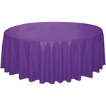 Neon Purple Solid Round Plastic Table Cover, 84" - Image 2