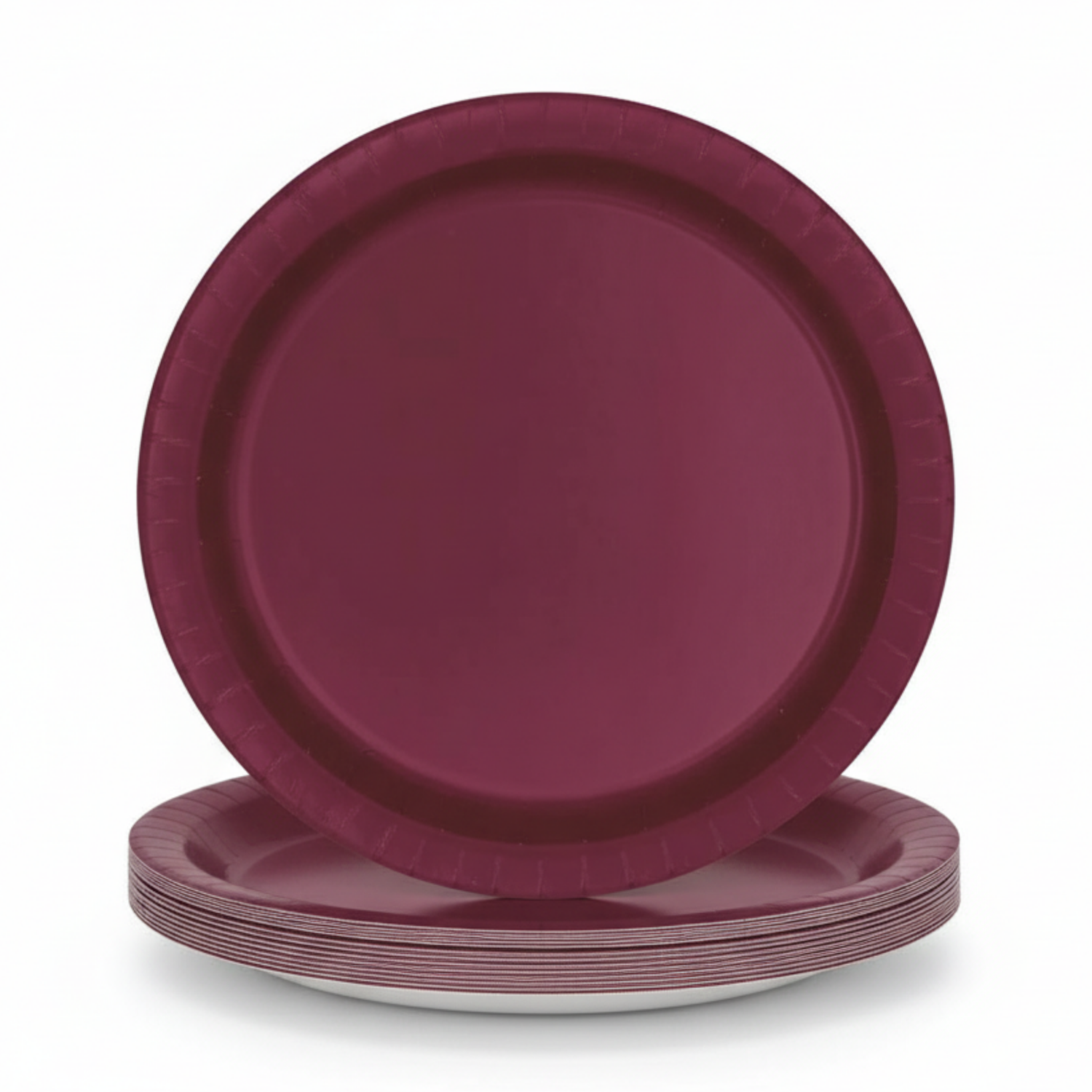Burgundy Solid Round 10" Dinner Plates, 20ct