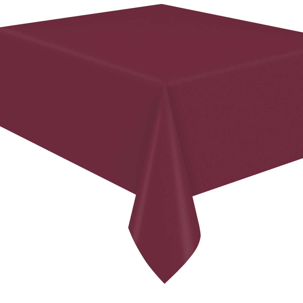 Burgundy Solid Rectangular Plastic Table Cover, 54" x 108" - Image 2