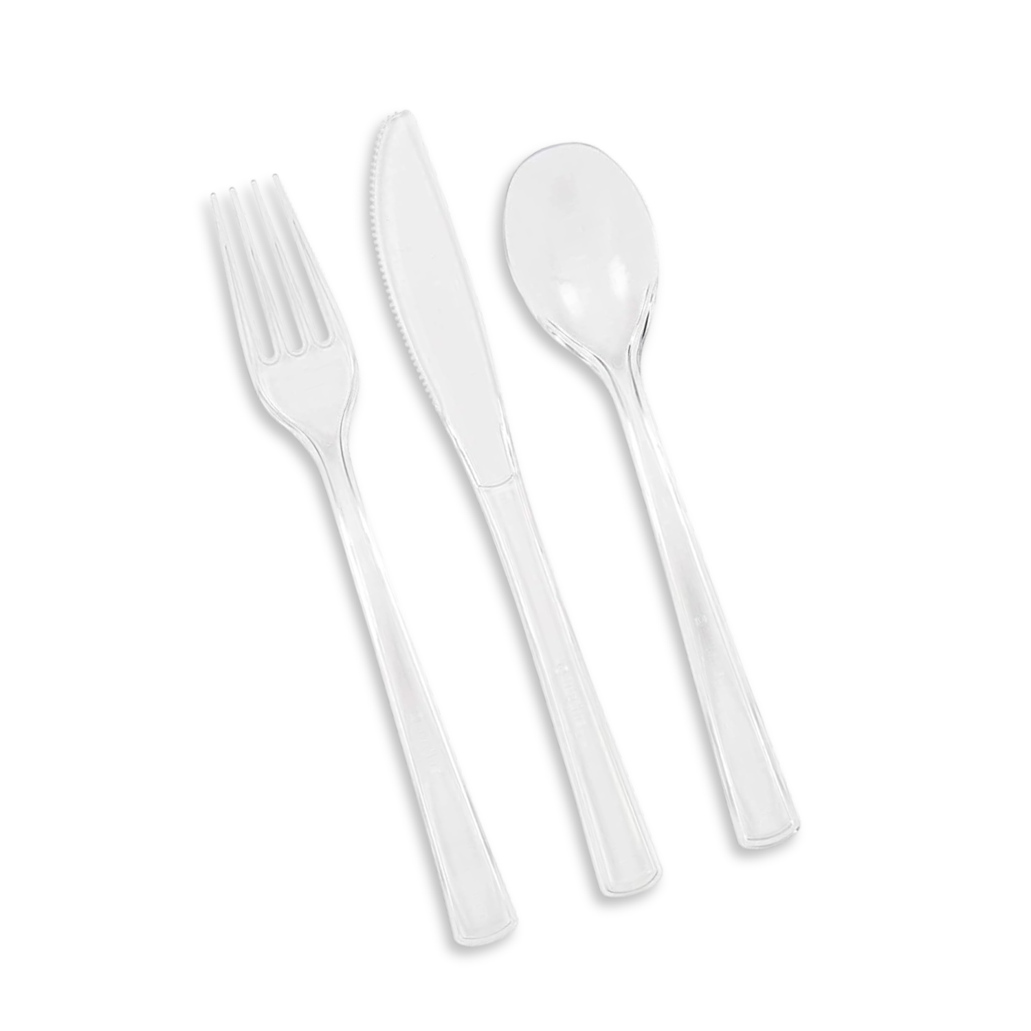 Clear Solid Assorted Plastic Cutlery, 18ct