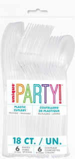 Clear Solid Assorted Plastic Cutlery, 18ct - Image 2