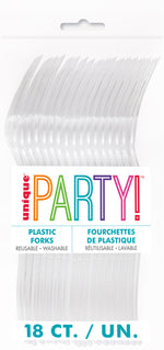 Clear Solid Plastic Forks, 18ct - Image 2