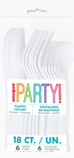 White Solid Assorted Plastic Cutlery, 18ct - Image 2