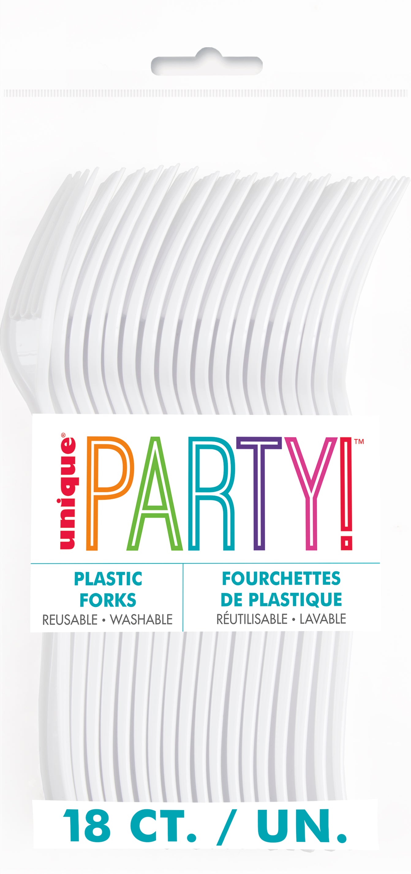 White Solid Plastic Forks, 18ct - Image 2