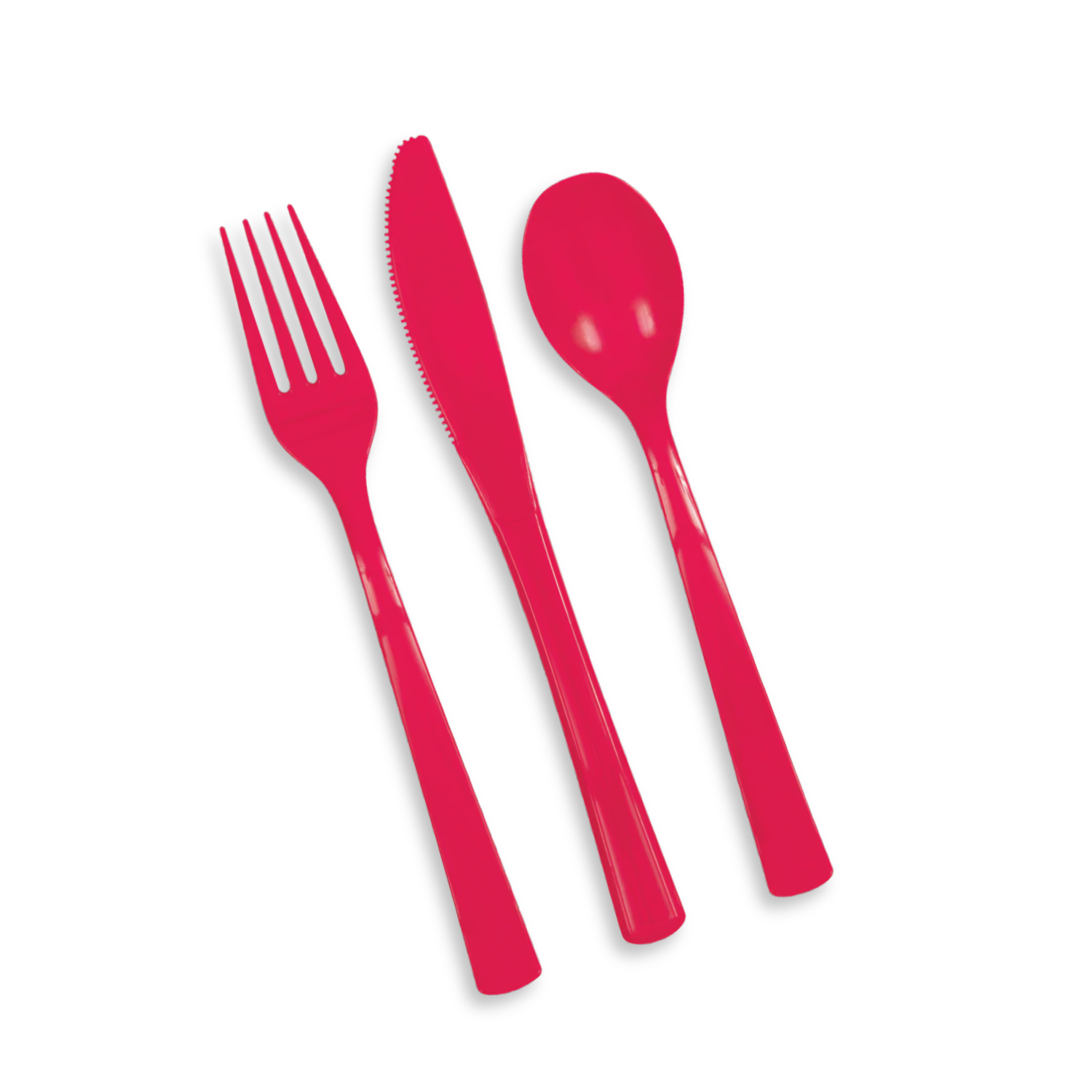 Ruby Red Solid Assorted Plastic Cutlery, 18ct
