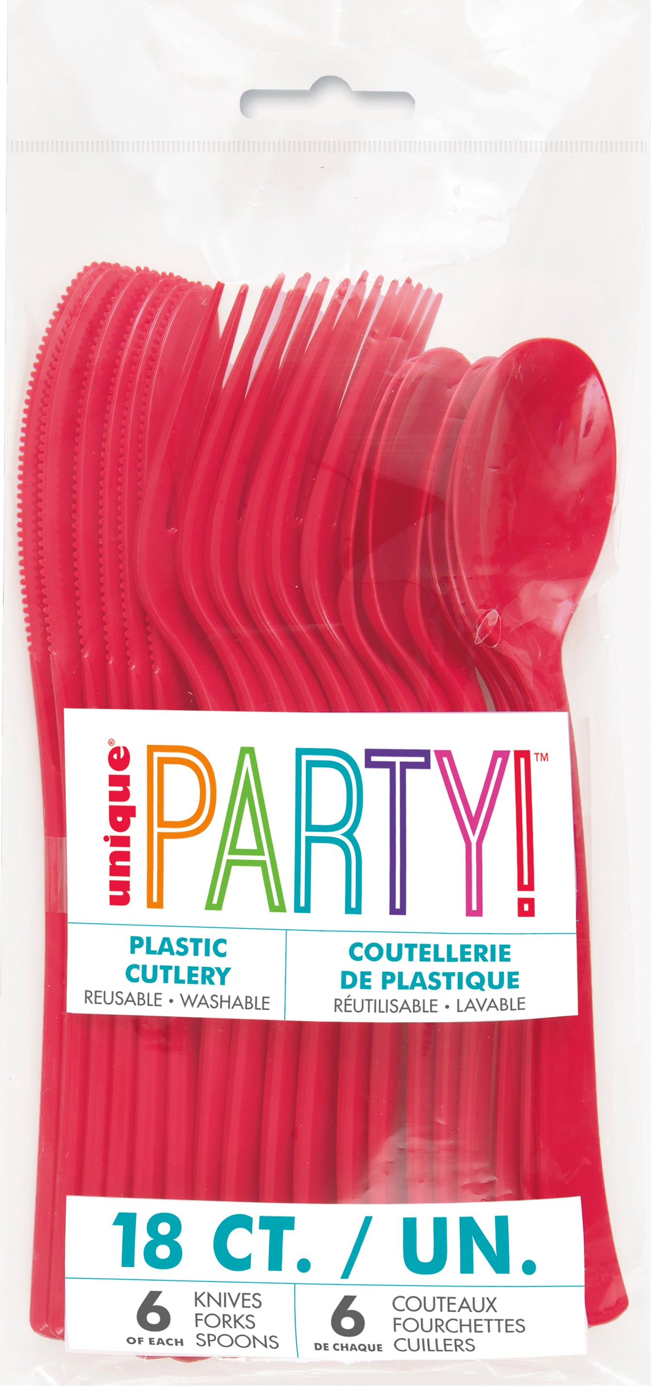 Ruby Red Solid Assorted Plastic Cutlery, 18ct - Image 2