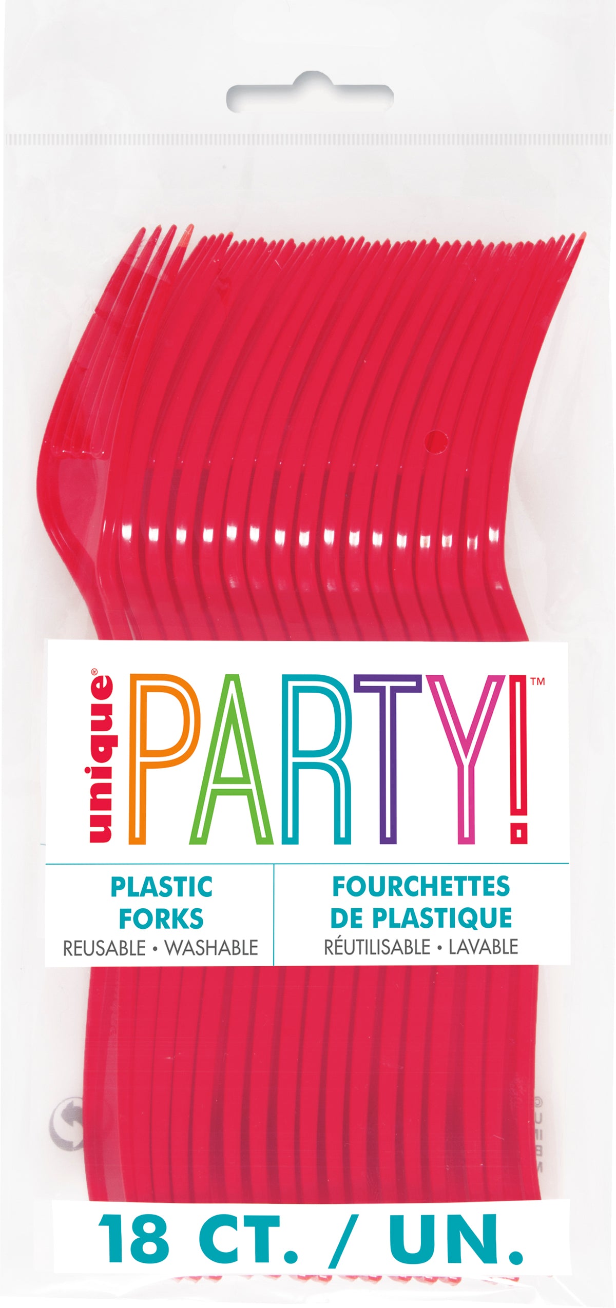 Ruby Red Solid Plastic Forks, 18ct - Image 2