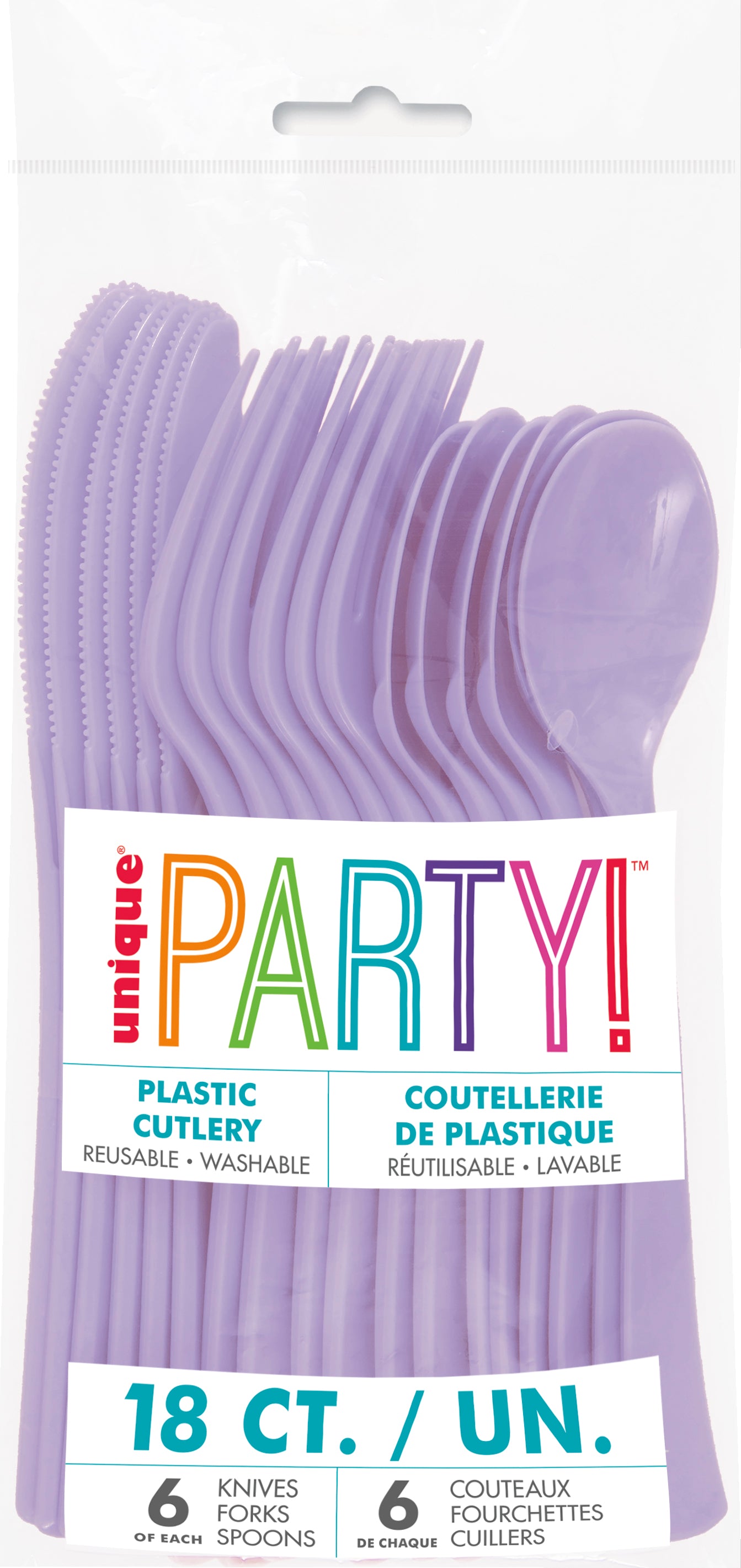 Lavender Solid Assorted Plastic Cutlery, 18ct - Image 2