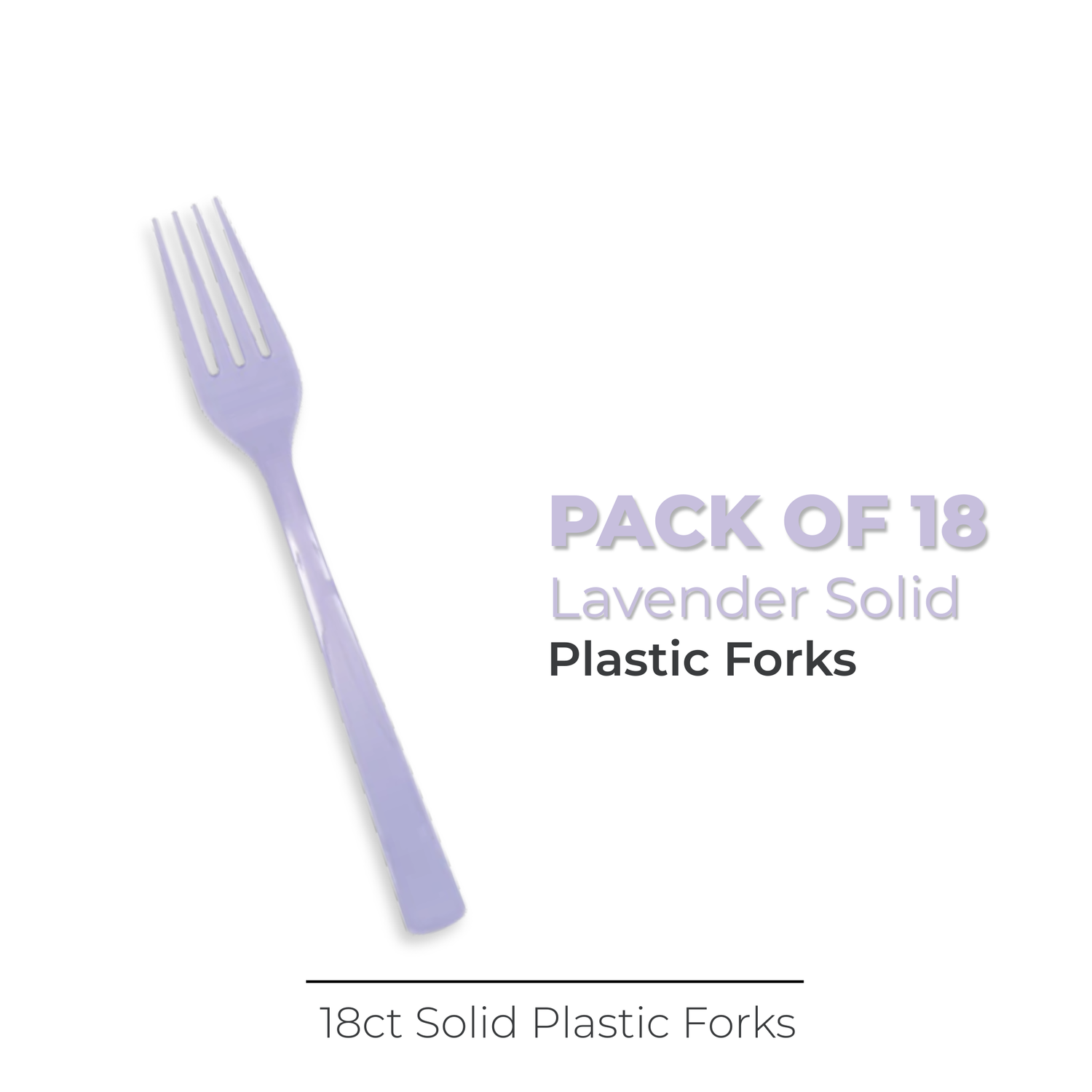 Lavender Solid Plastic Forks, 18ct