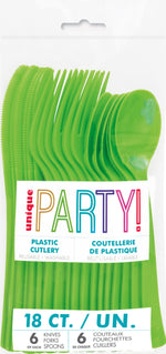 Lime Green Solid Assorted Plastic Cutlery, 18ct - Image 2