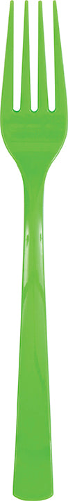 Lime Green Solid Plastic Forks, 18ct