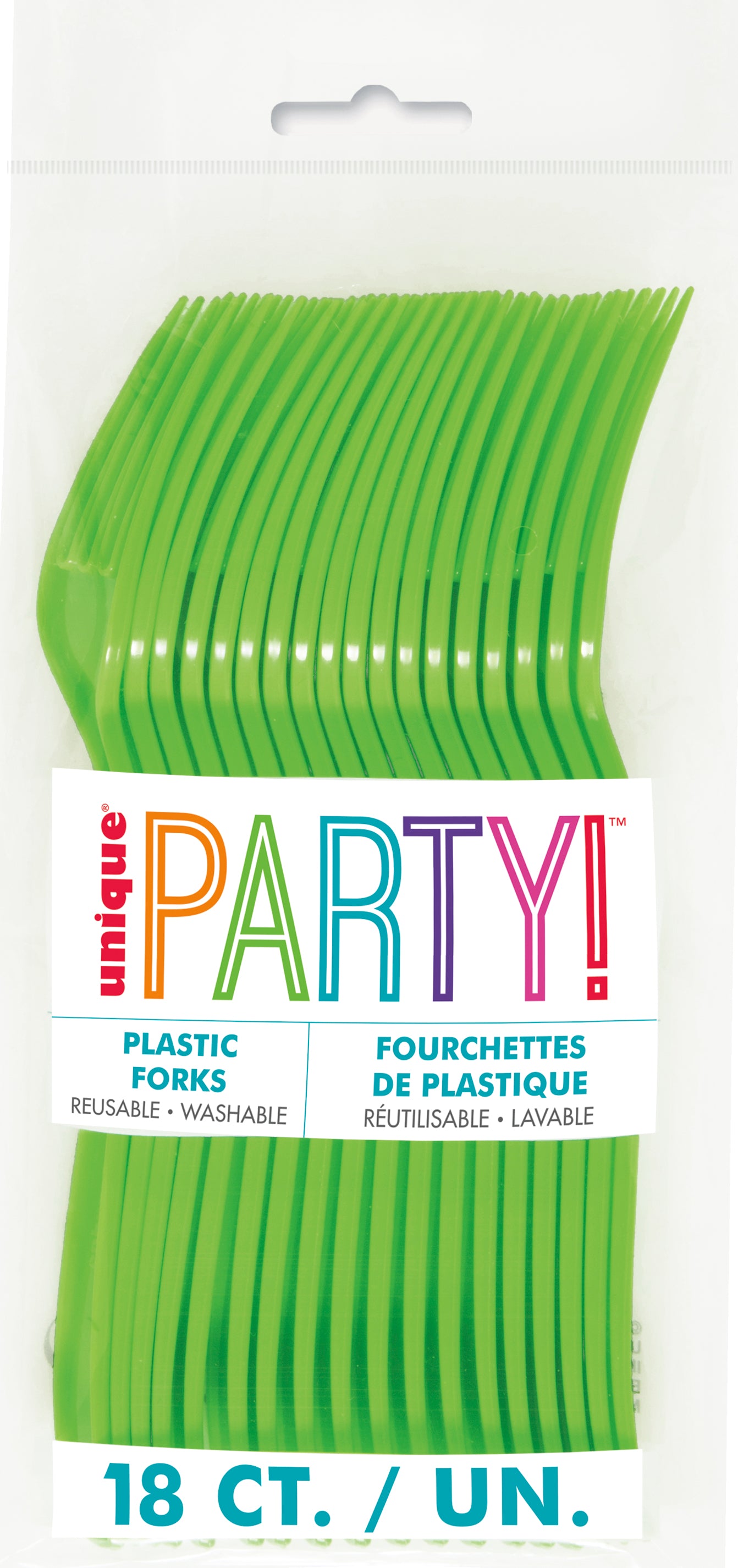 Lime Green Solid Plastic Forks, 18ct - Image 2
