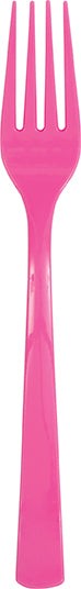 Hot Pink Solid Plastic Forks, 18ct