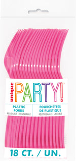 Hot Pink Solid Plastic Forks, 18ct - Image 2