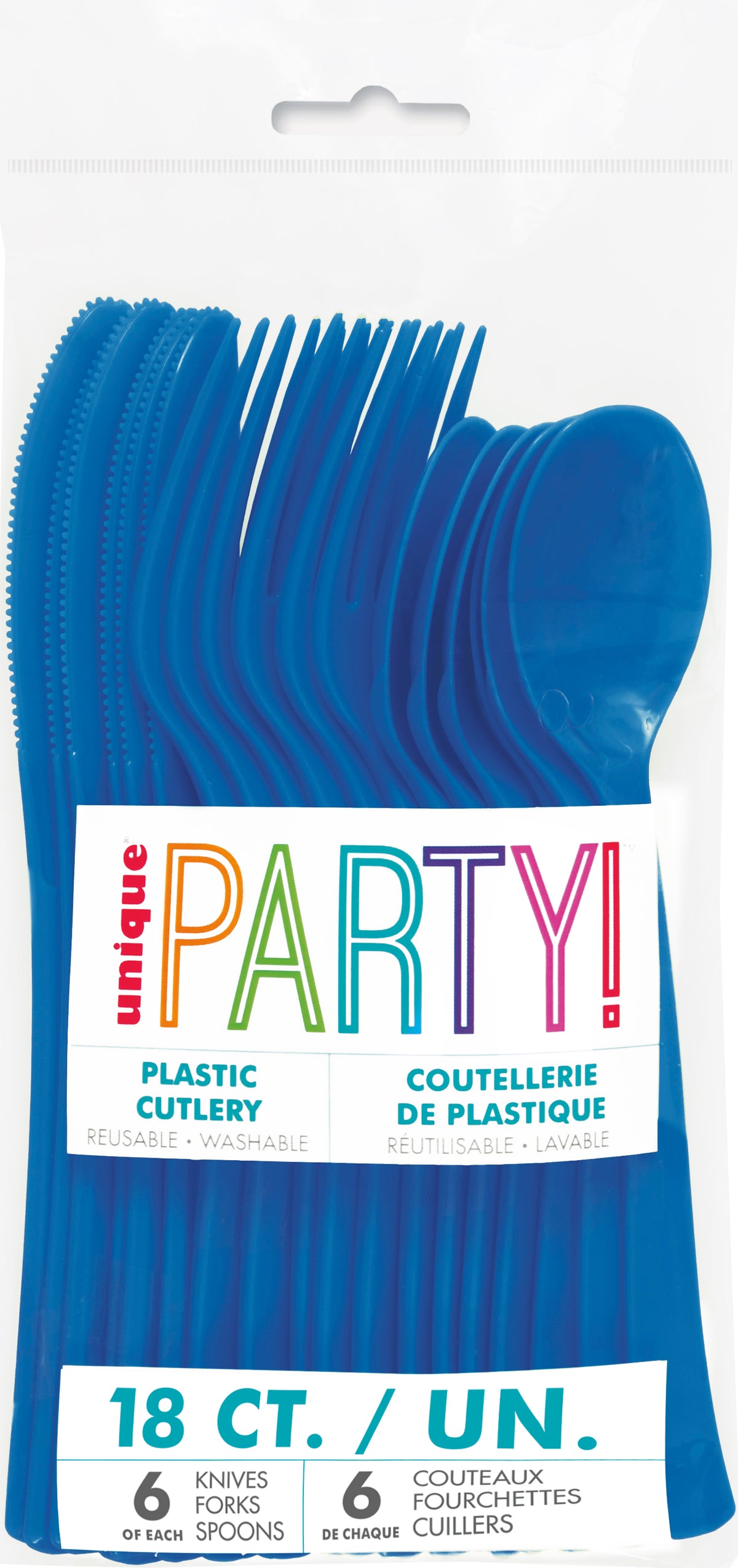 Royal Blue Solid Assorted Plastic Cutlery, 18ct - Image 2