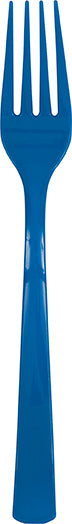 Royal Blue Solid Plastic Forks, 18ct