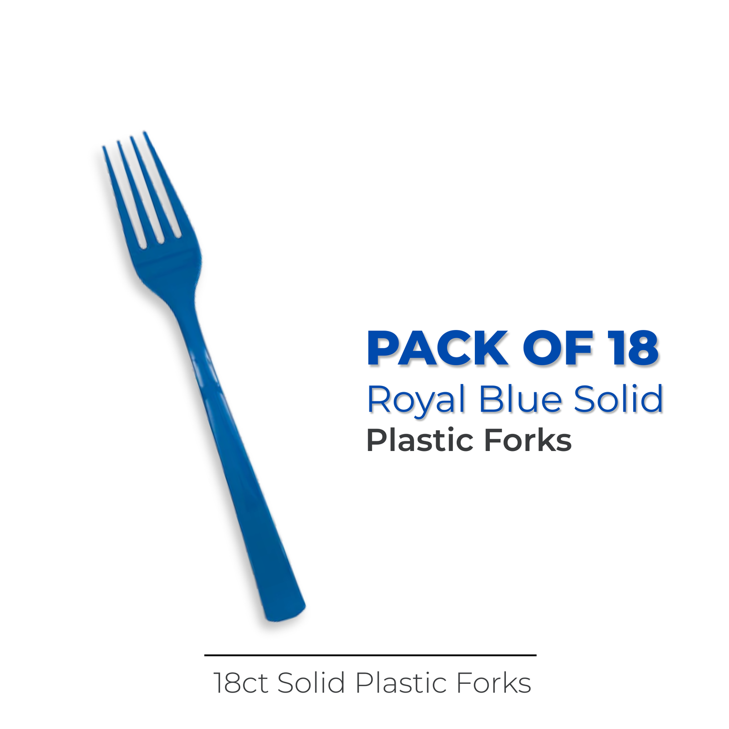 Royal Blue Solid Plastic Forks, 18ct