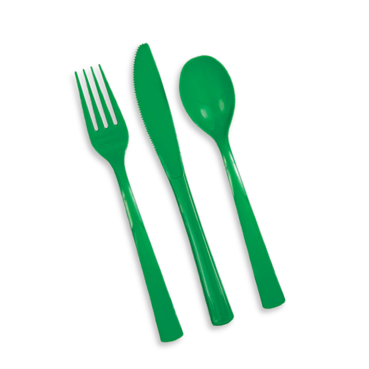 Emerald Green Solid Assorted Plastic Cutlery, 18ct
