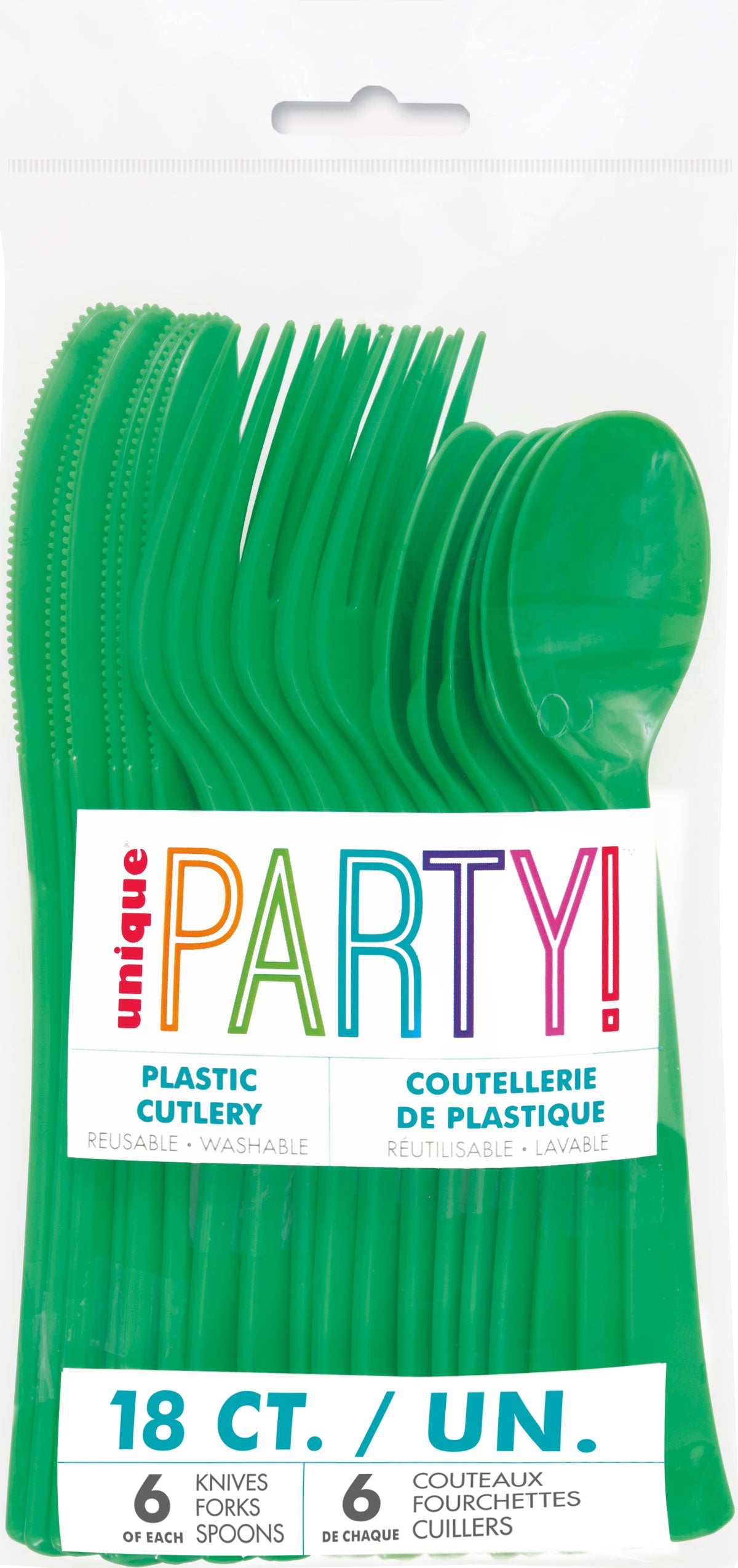 Emerald Green Solid Assorted Plastic Cutlery, 18ct - Image 2