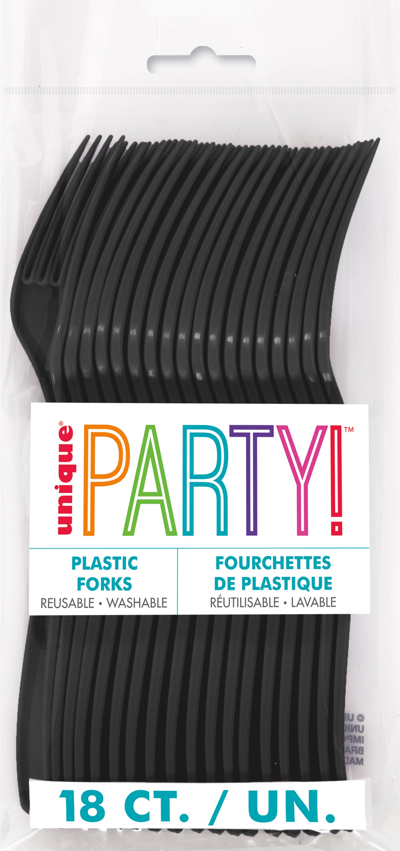 Black Solid Plastic Forks, 18ct - Image 2