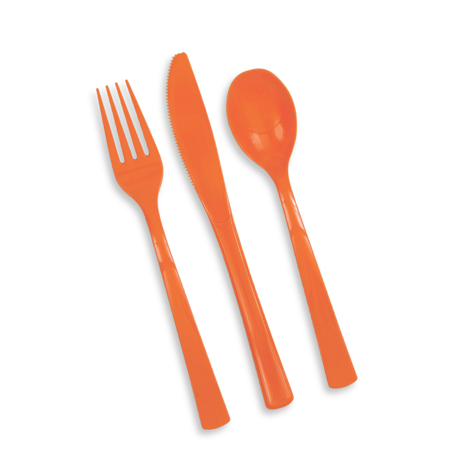 Pumpkin Orange Solid Assorted Plastic Cutlery, 18ct