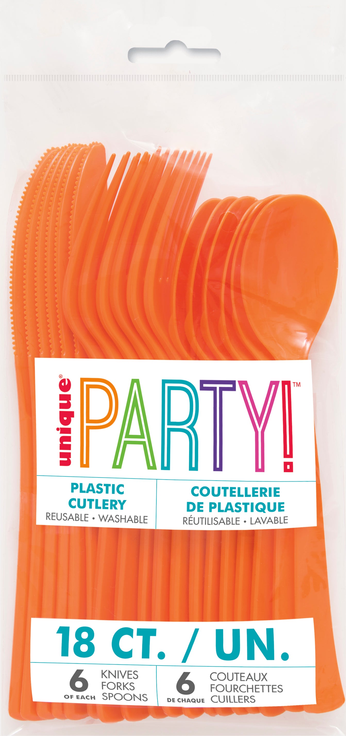 Pumpkin Orange Solid Assorted Plastic Cutlery, 18ct - Image 2