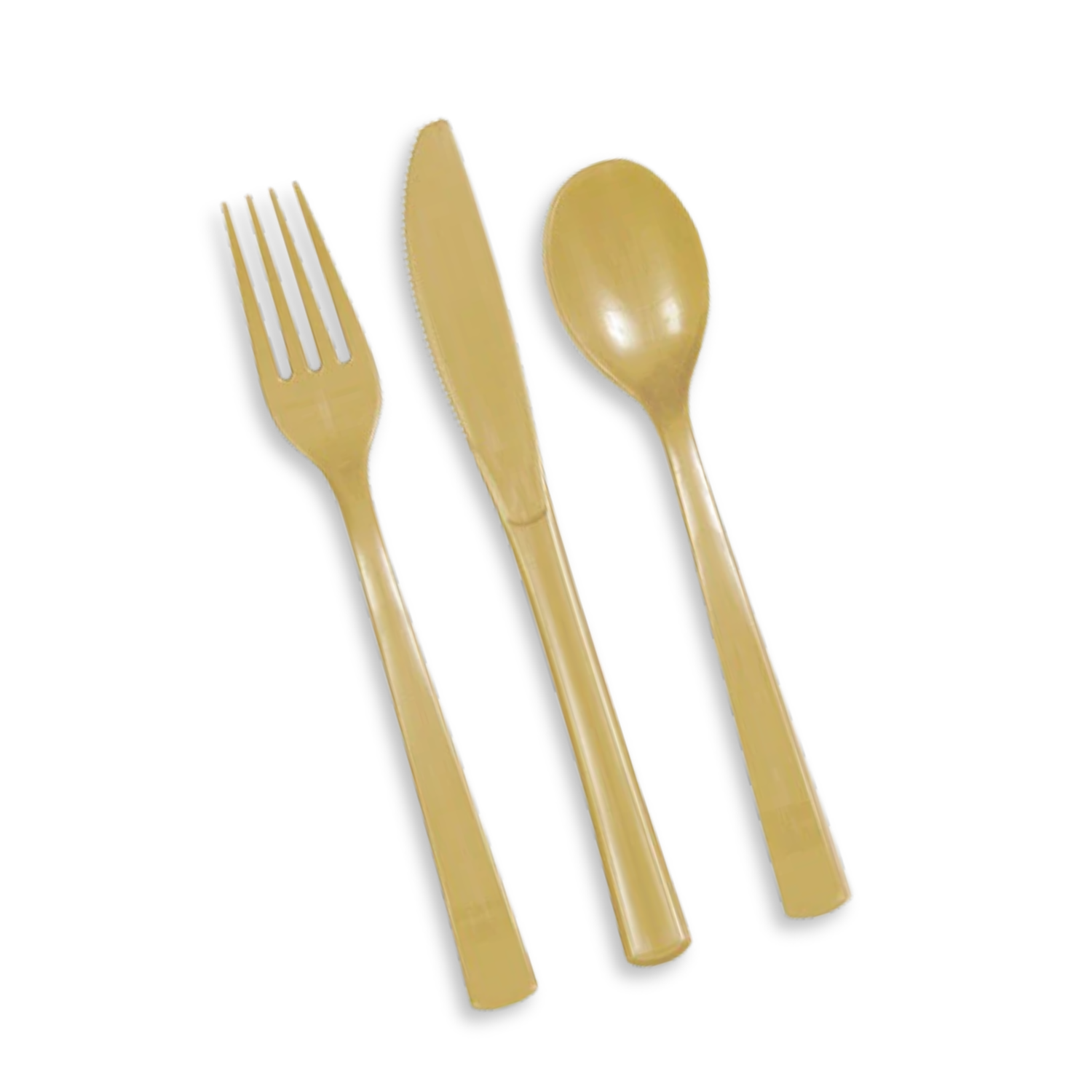 Gold Solid Assorted Plastic Cutlery, 18ct