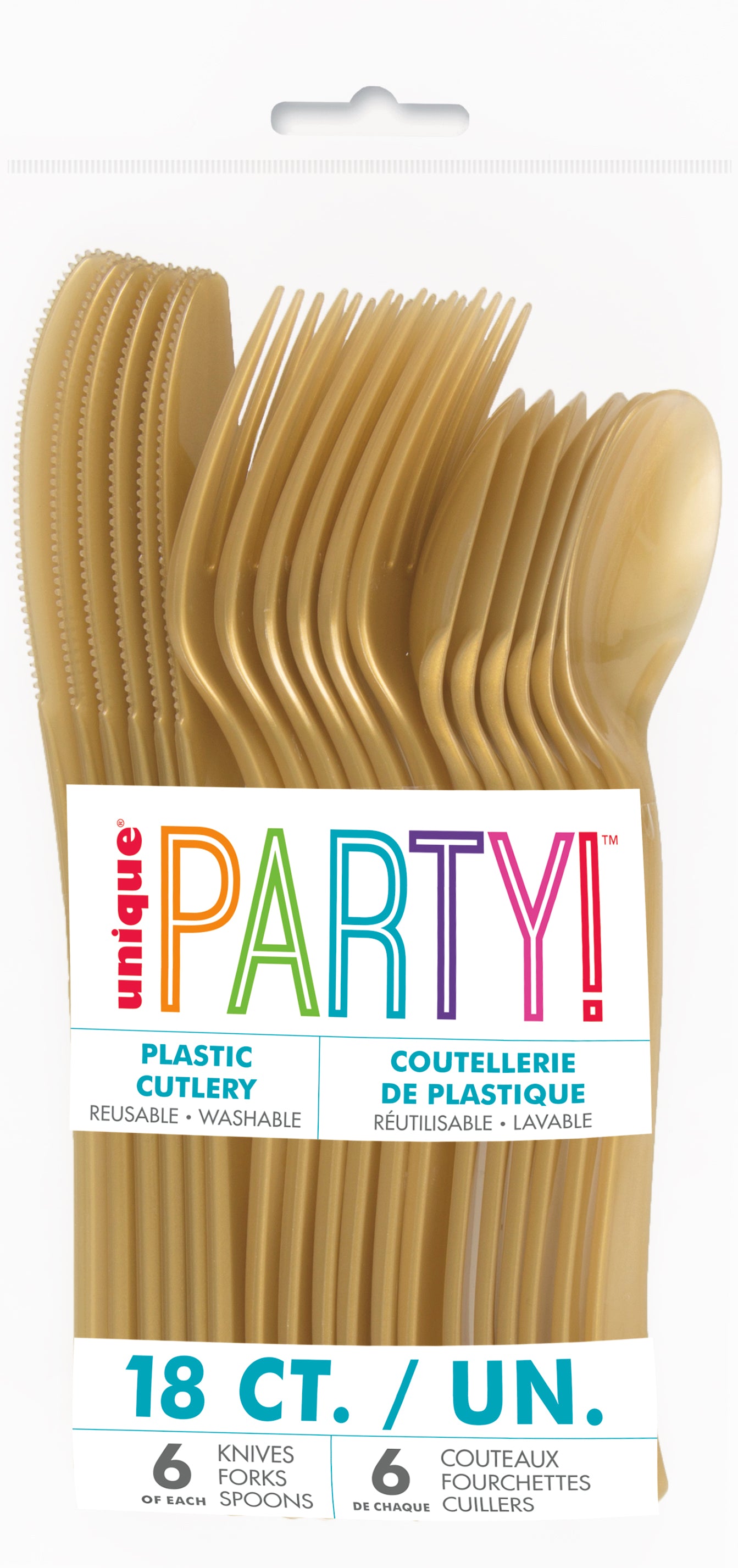 Gold Solid Assorted Plastic Cutlery, 18ct - Image 2