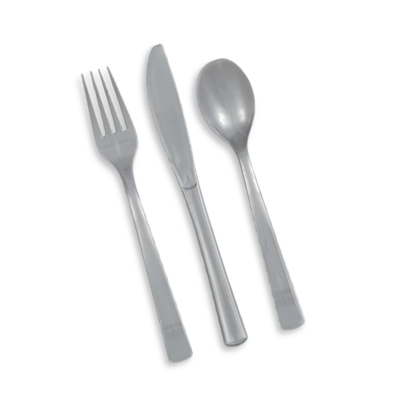 Silver Solid Assorted Plastic Cutlery, 18ct