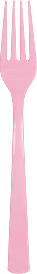 Lovely Pink Solid Plastic Forks, 18ct