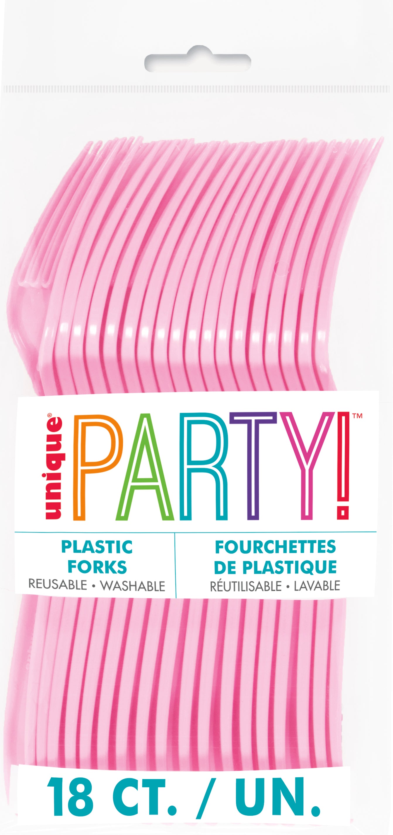 Lovely Pink Solid Plastic Forks, 18ct - Image 2