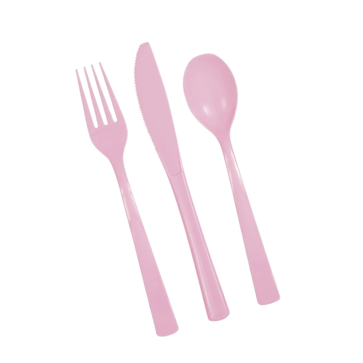 Lovely Pink Solid Assorted Plastic Cutlery, 18ct