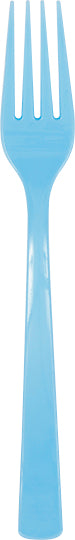 Powder Blue Solid Plastic Forks, 18ct