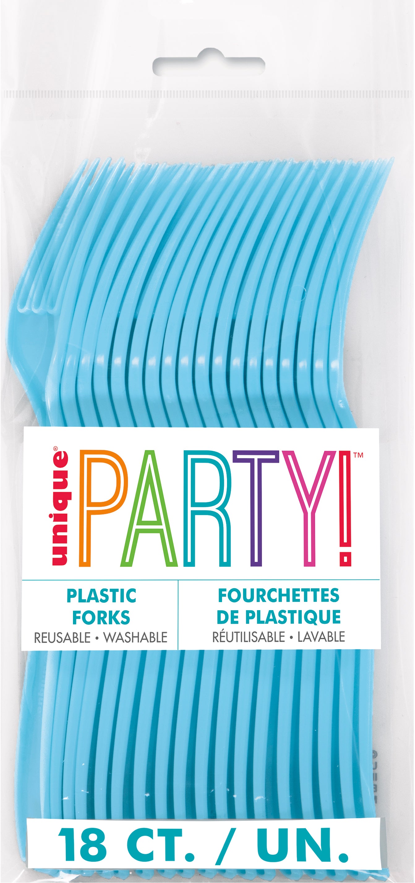 Powder Blue Solid Plastic Forks, 18ct - Image 2