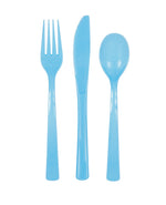 Powder Blue Solid Assorted Plastic Cutlery, 18ct