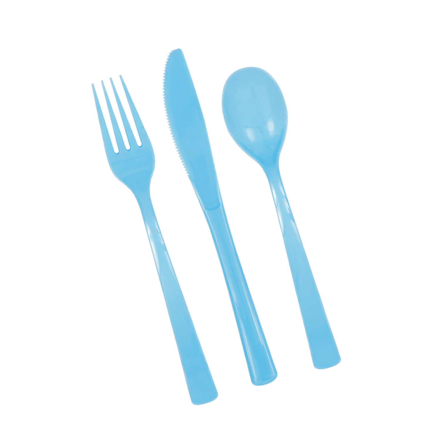 Powder Blue Solid Assorted Plastic Cutlery, 18ct