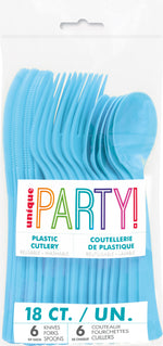 Powder Blue Solid Assorted Plastic Cutlery, 18ct - Image 2