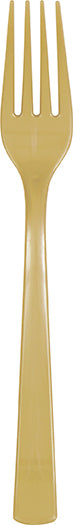 Gold Solid Plastic Forks, 18ct
