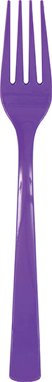 Neon Purple Solid Plastic Forks, 18ct