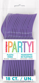 Neon Purple Solid Plastic Forks, 18ct - Image 2