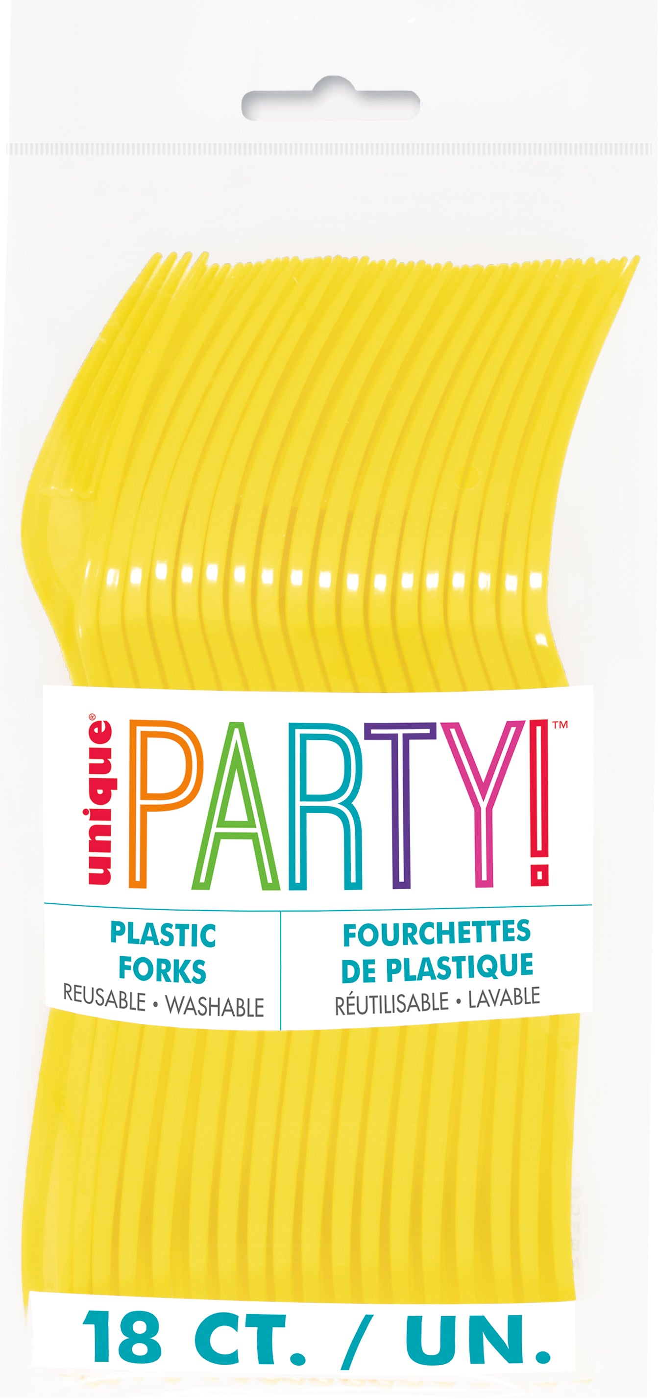 Neon Yellow Solid Plastic Forks, 18ct - Image 2
