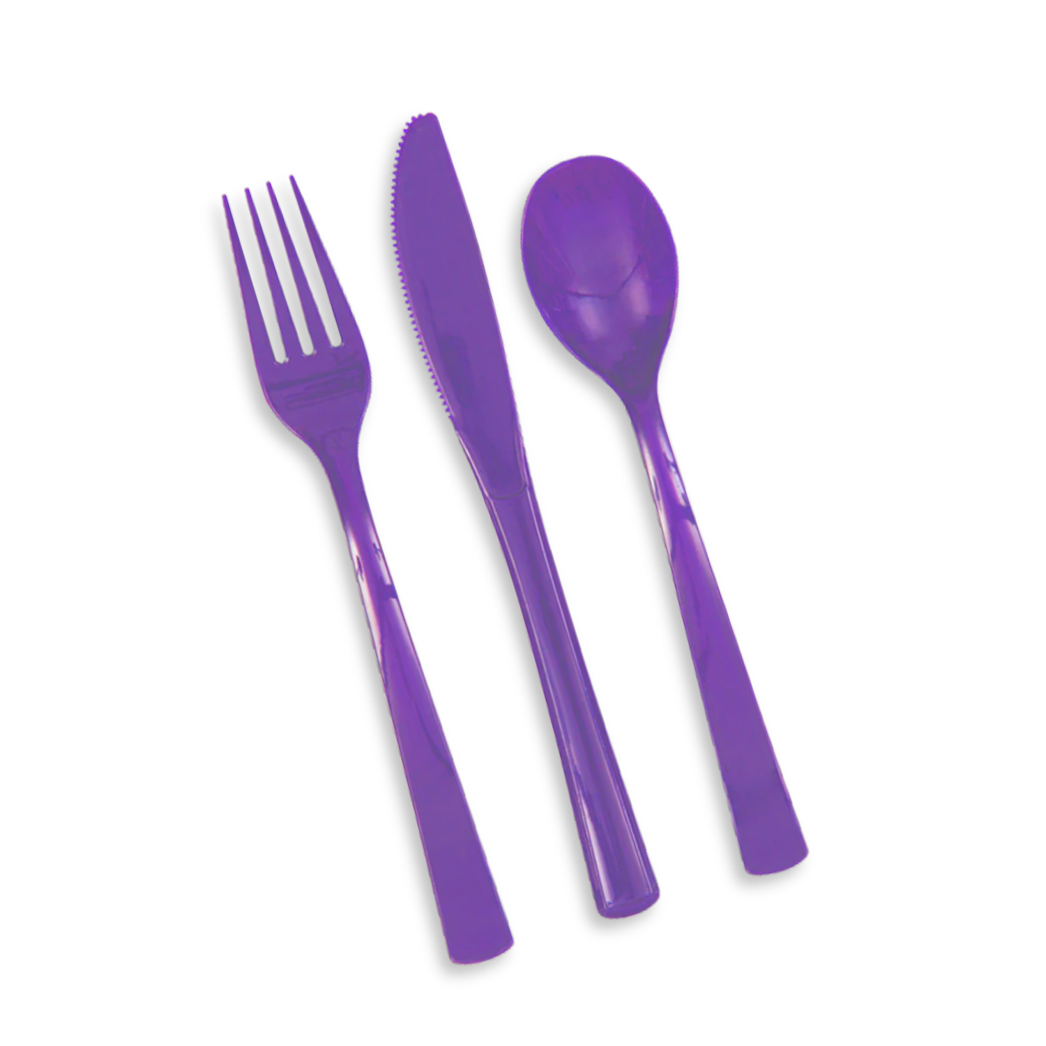 Neon Purple Solid Assorted Plastic Cutlery, 18ct