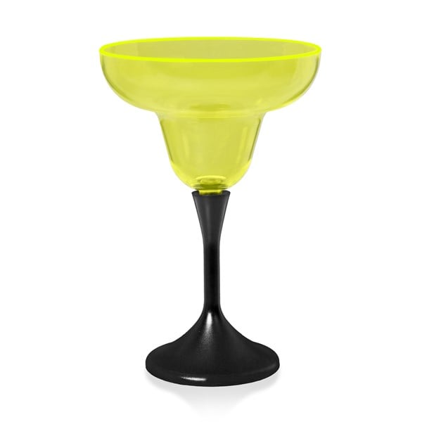 Neon Yellow LED 10 oz. Margarita Glass