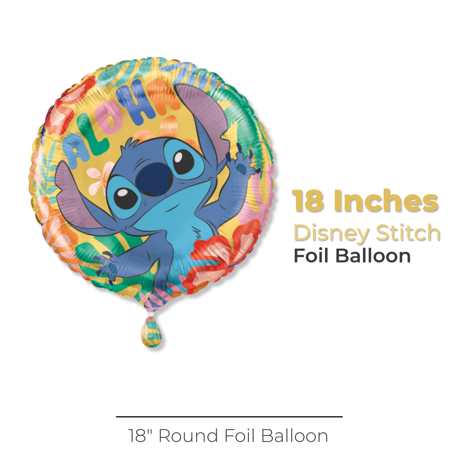 Disney Stitch Round 18" Foil Balloon, Packaged