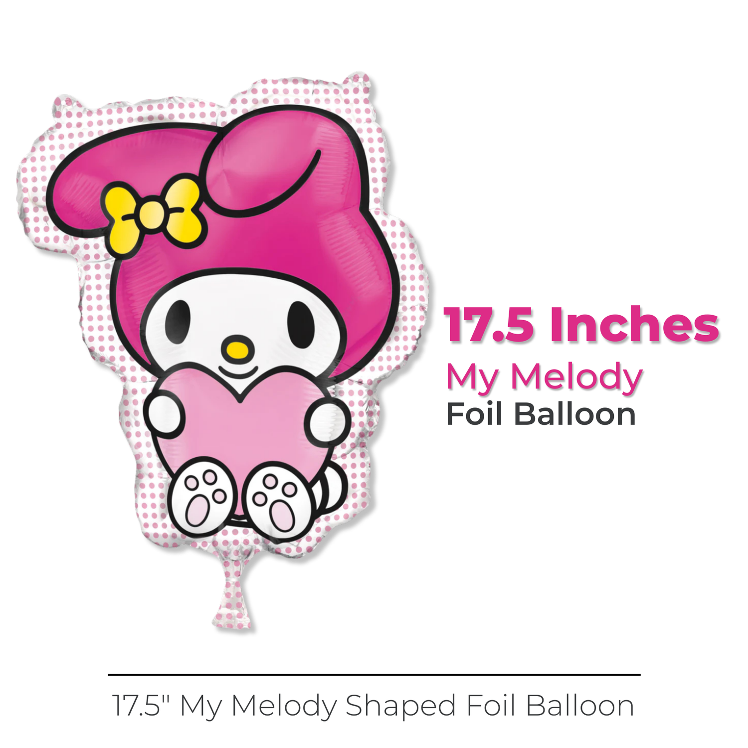 My Melody Shaped 17.5" Giant Foil Balloon - Packaged