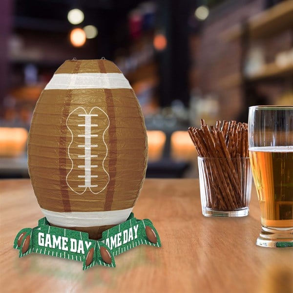 Football Lantern 11" Centerpiece