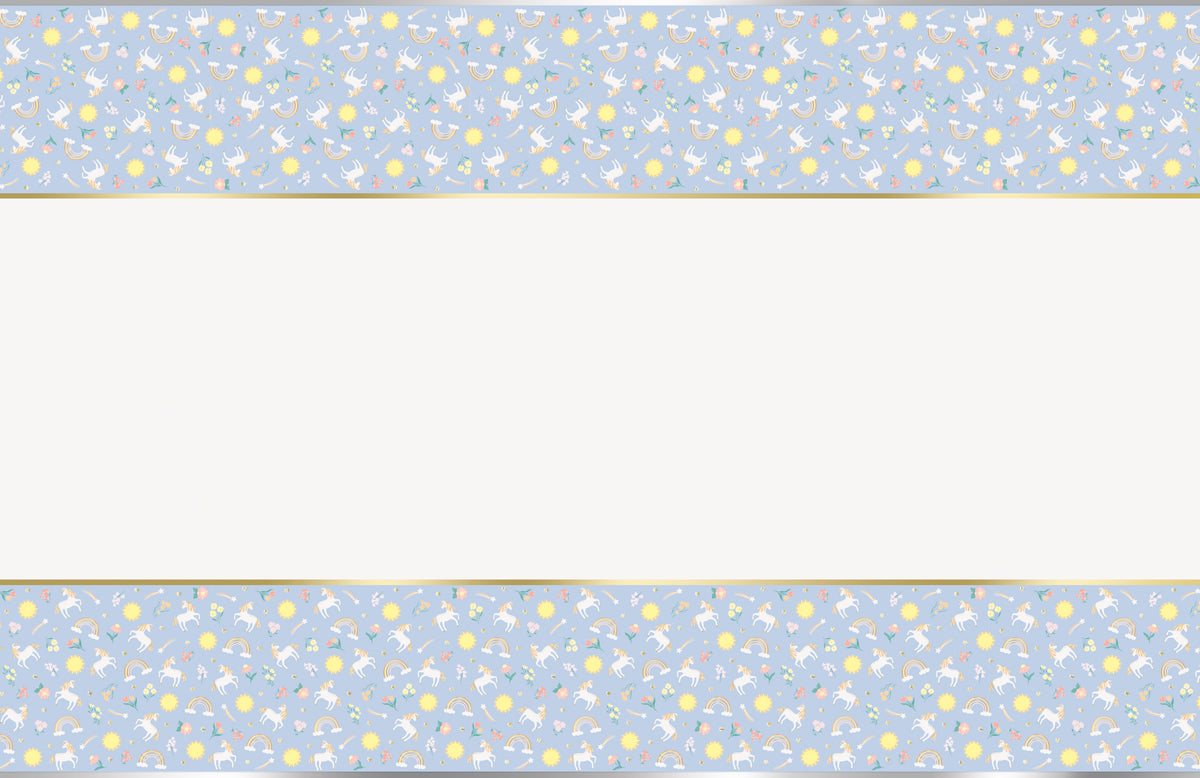 Dainty Unicorn Rectangular Foil Table Cover, 54" x 84" - Short Fold - Image 2
