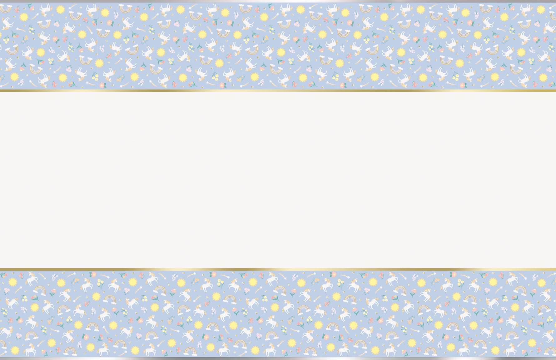 Dainty Unicorn Rectangular Foil Table Cover, 54" x 84" - Short Fold - Image 2
