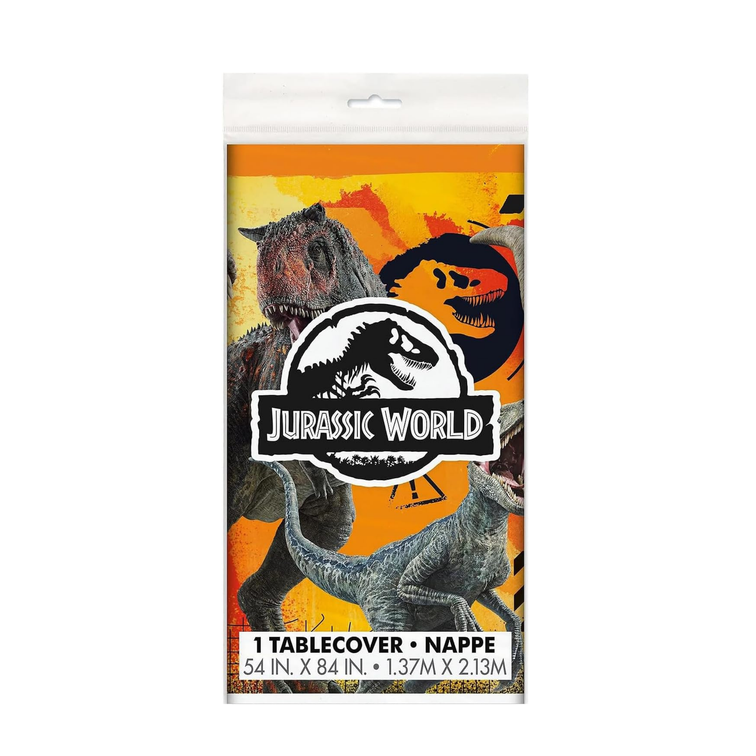 Jurassic World 3 Rectangular Plastic Table Cover, 54" x 84"